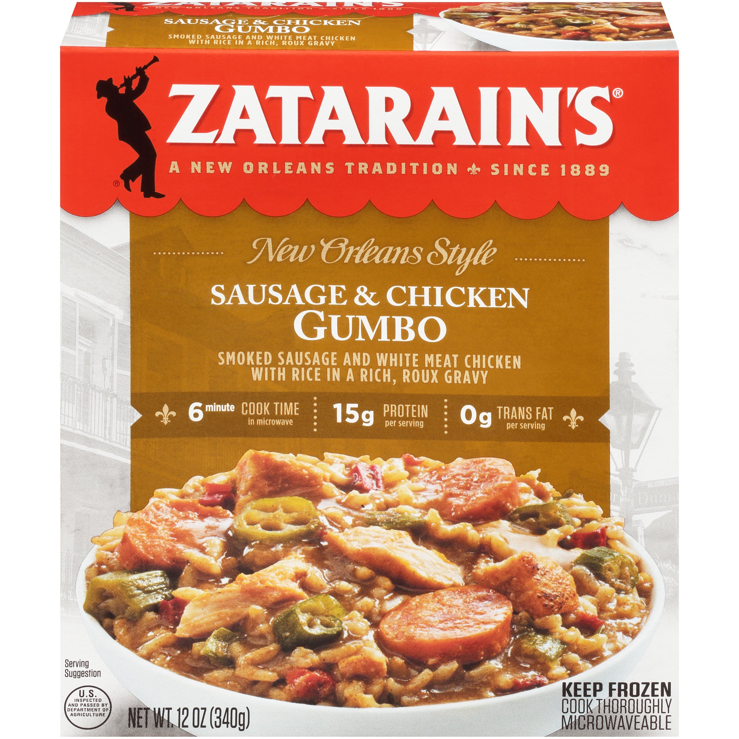 Zatarain's Sausage & Chicken Gumbo Frozen Meal, 12 oz