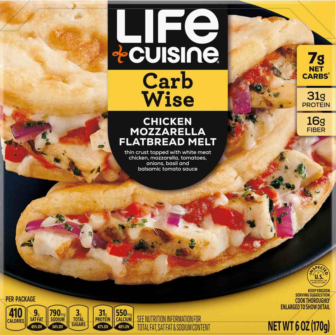 Life Cuisine Carb Wise Frozen Flatbread Melt - Chicken Mozzarella; image 1 of 7