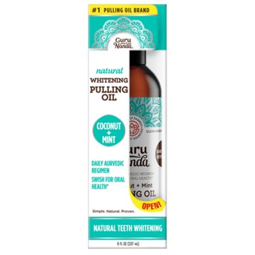 Guru Nanda Natural Whitening Pulling Oil - Coconut + Mint, 8 oz