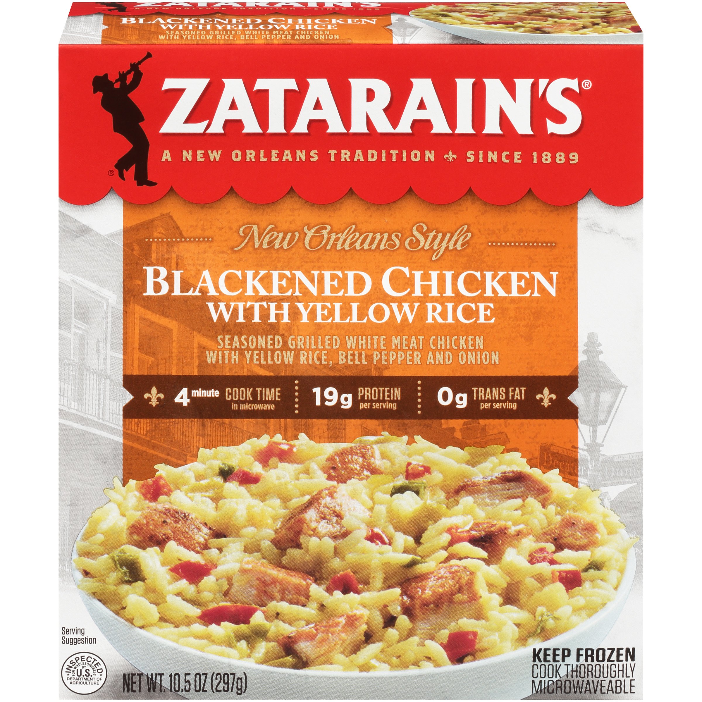 Zatarain's Frozen Blackened Chicken With Yellow Rice, 10.5 oz