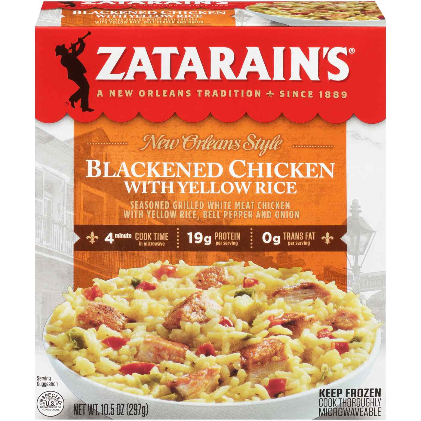 Zatarain's New Orleans-Style Blackened Chicken & Yellow Rice Frozen Meal; image 1 of 2