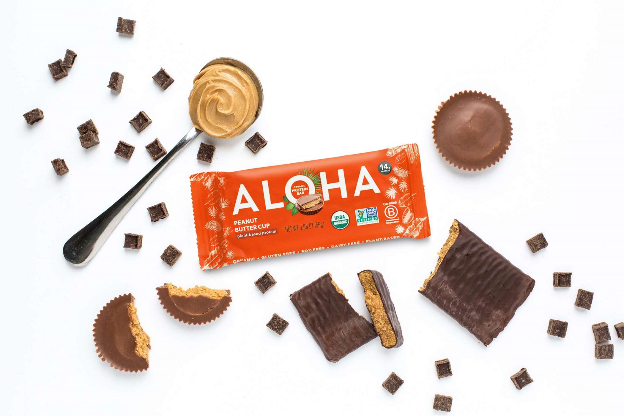 Aloha 14g Protein Bar - Peanut Butter Cup; image 2 of 4