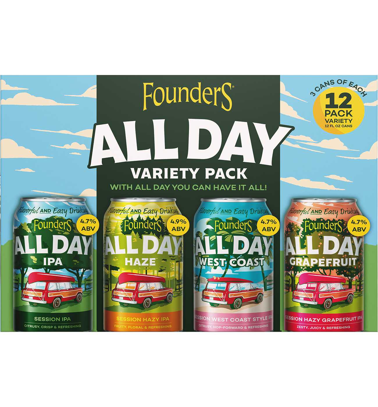 Founders All Day Variety Pack Beer 12 oz Cans; image 1 of 4