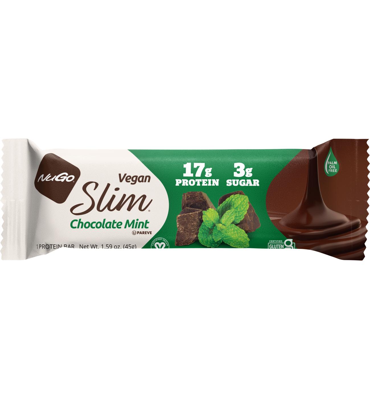 NuGo Slim Low Sugar 17g Protein Bar Chocolate Mint Shop Granola