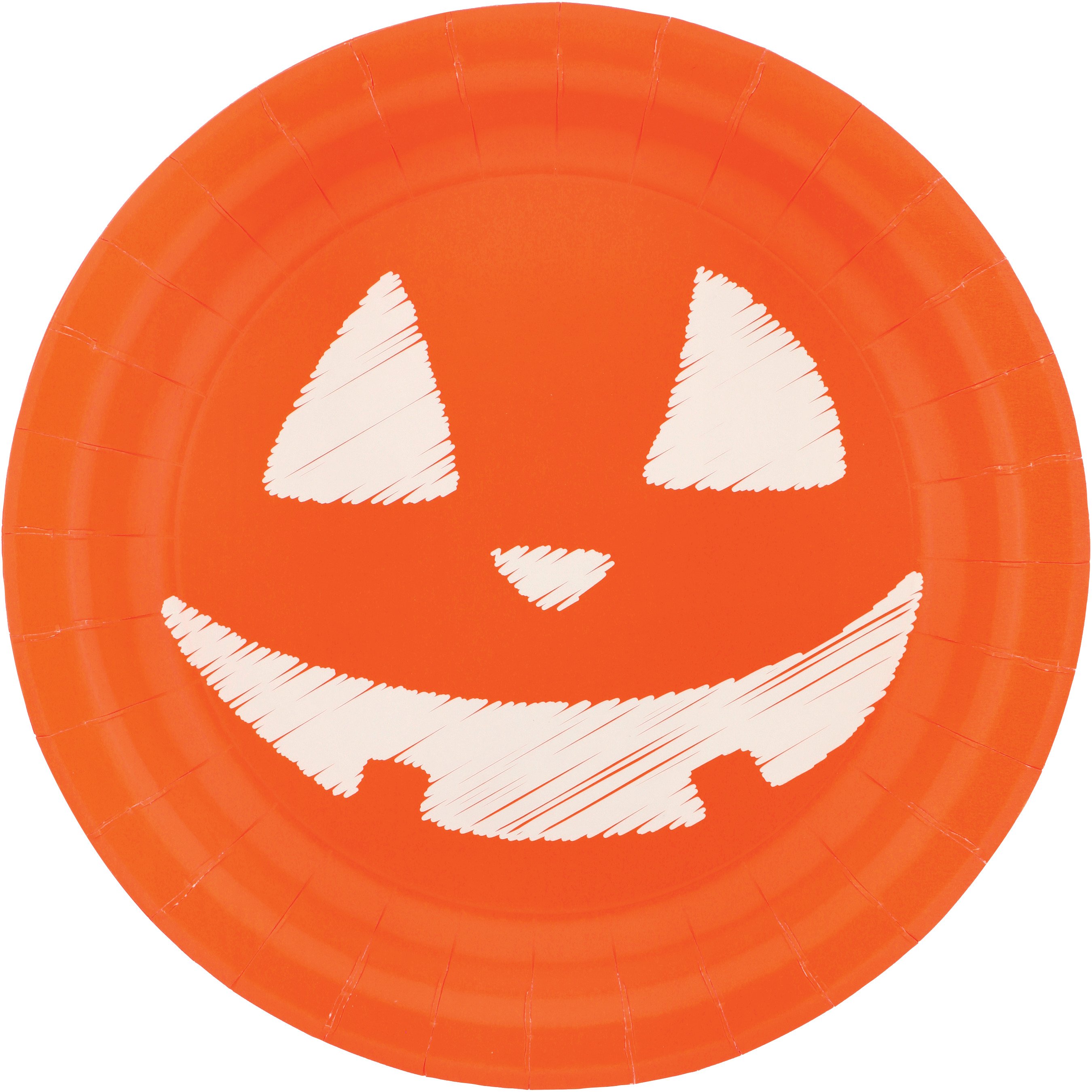 Destination Holiday Jack O Lantern Disposable Halloween Paper Plates, 9 