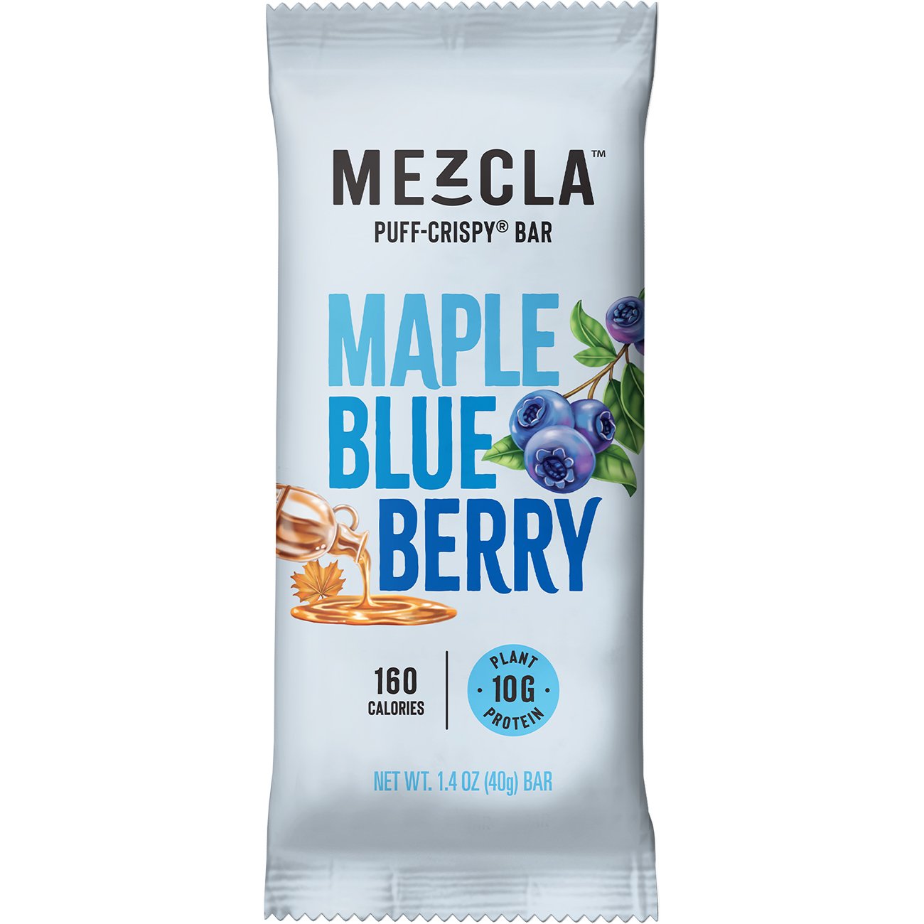 Mezcla Puff Crispy Bar 10g Plant Protein - Maple Blueberry, 1.4 oz
