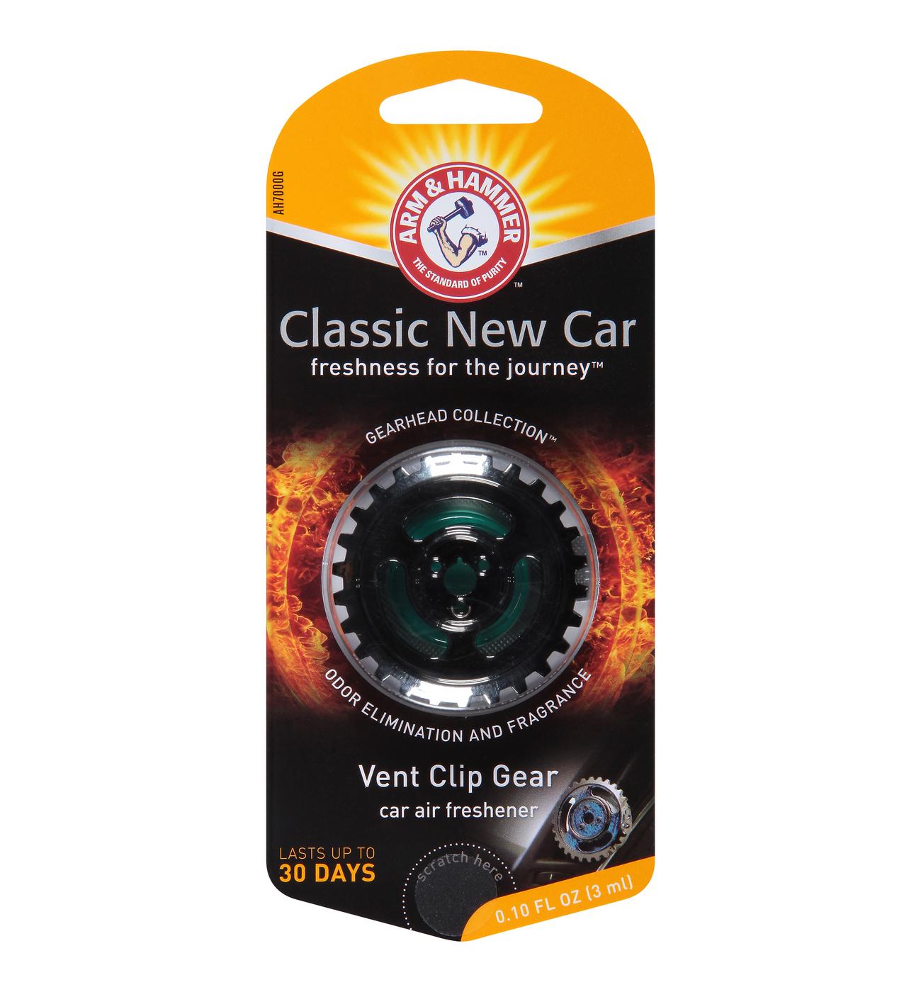 Arm & Hammer Vent Clip Gear Car Air Freshener Classic New Car Shop