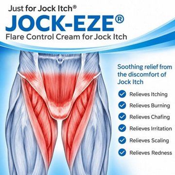 Jock-Eze Flare Control Cream For Jock Itch, 0.5 oz