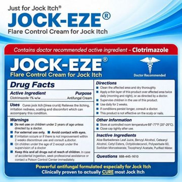 Jock-Eze Flare Control Cream For Jock Itch, 0.5 oz