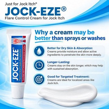 Jock-Eze Flare Control Cream For Jock Itch, 0.5 oz