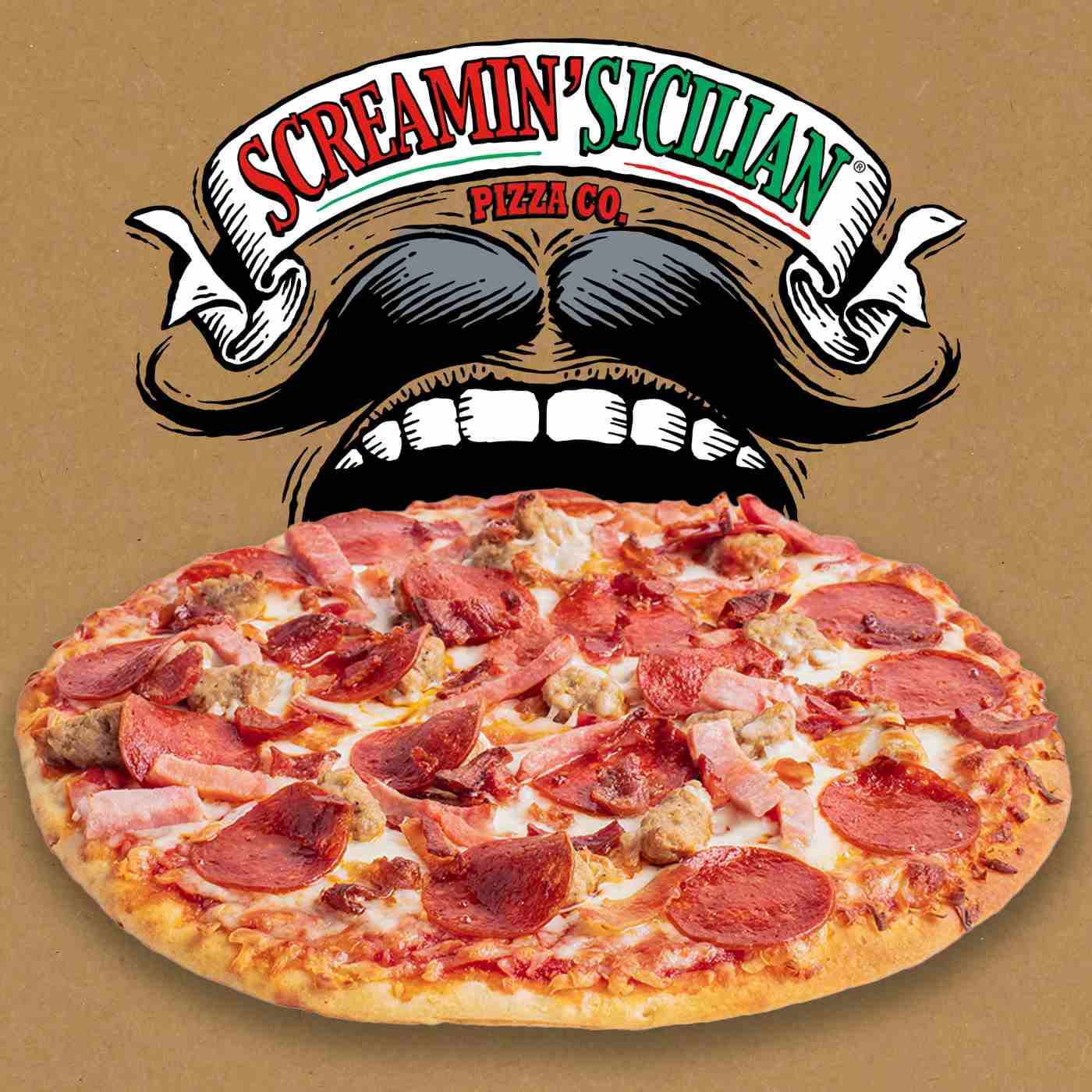 Screamin' Sicilian Mother of Meat Pizza - Sausage, Pepperoni, Ham & Bacon; image 6 of 8