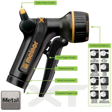 Melnor Front Trigger 8-Pattern Metal Water Nozzle