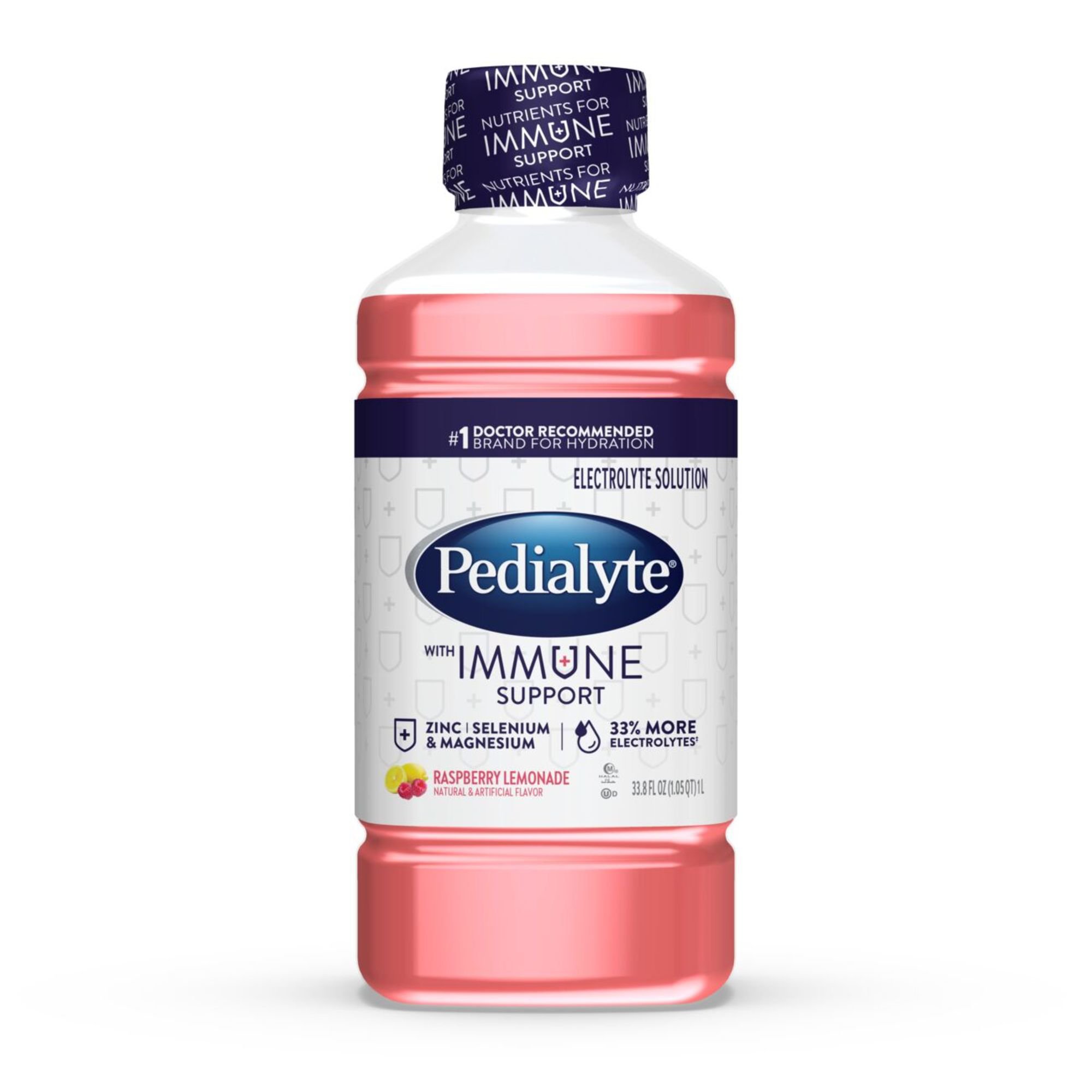 Pedialyte with Immune Support Electrolyte Solution Raspberry Lemonade