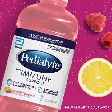 Pedialyte with Immune Support Electrolyte Solution - Raspberry Lemonade, 33.8 oz