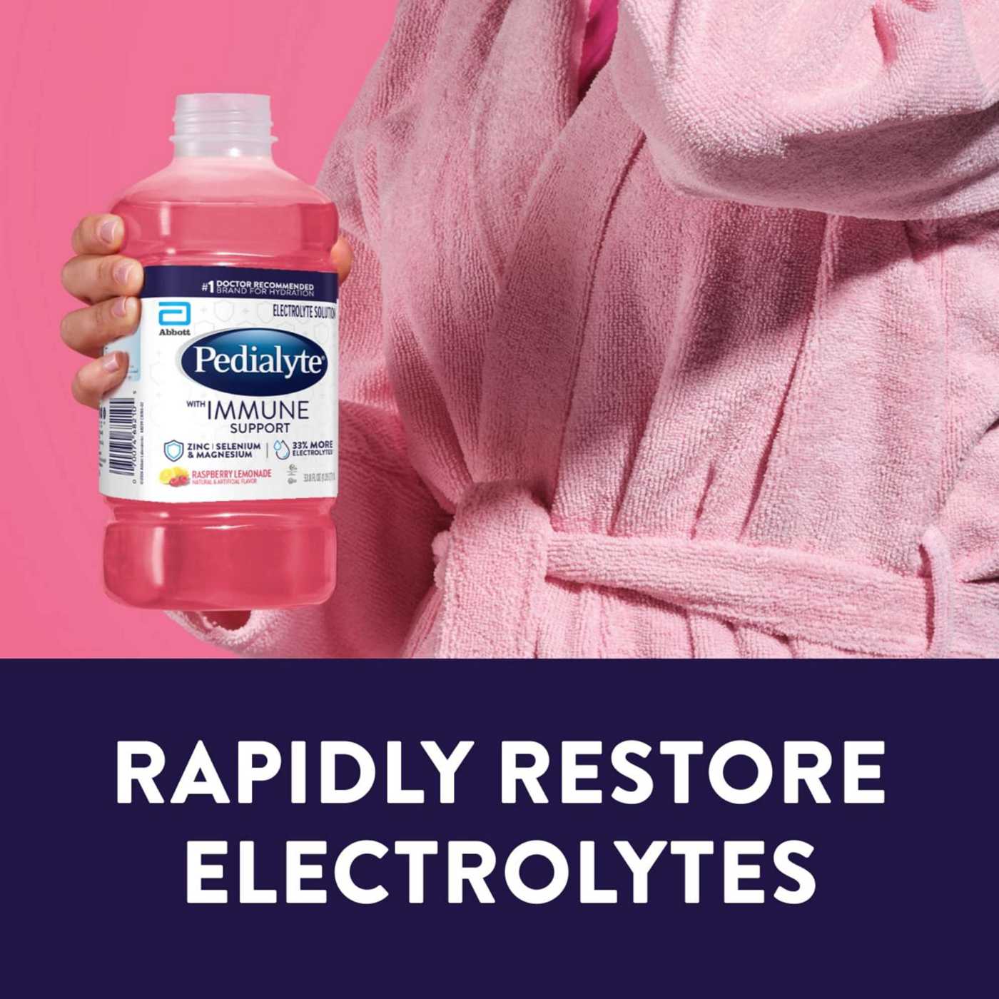 Pedialyte with Immune Support Electrolyte Solution - Raspberry Lemonade; image 6 of 8