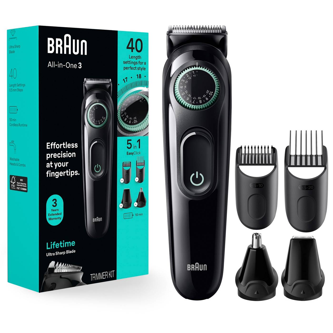 Braun Braun All-In-One Style Kit Series 3 3450, 5-in-1 Trimmer for Men - Shop  Electric Shavers & Trimmers at H-E-B