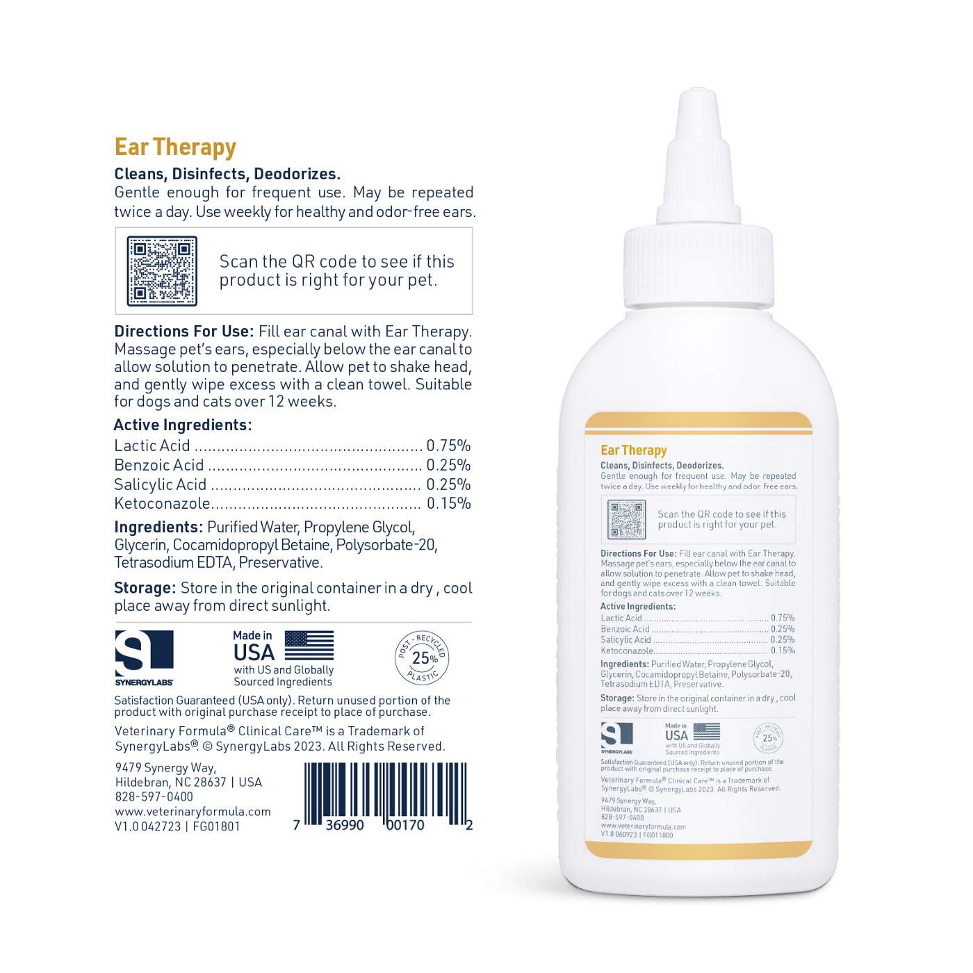 Synergy Labs Veterinary Formula Ear Therapy for Dogs & Cats; image 2 of 2