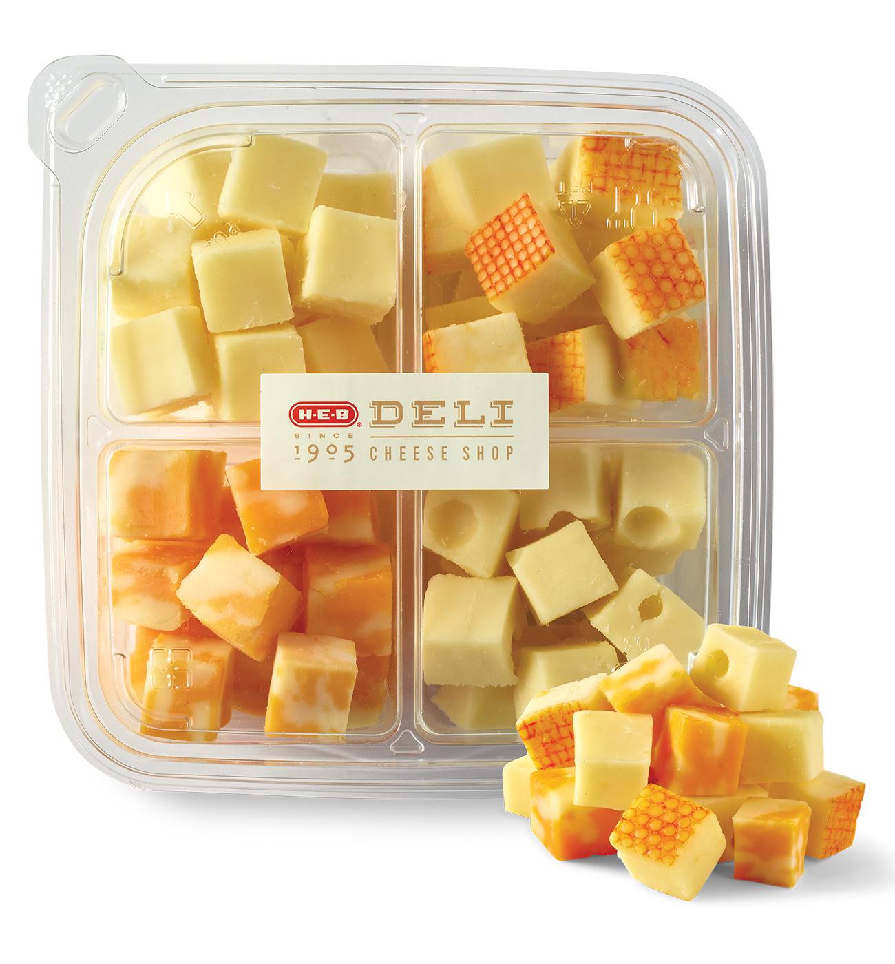 H-E-B Deli Cheese Cubes – Colby Jack, Muenster, Swiss & White Cheddar; image 1 of 3
