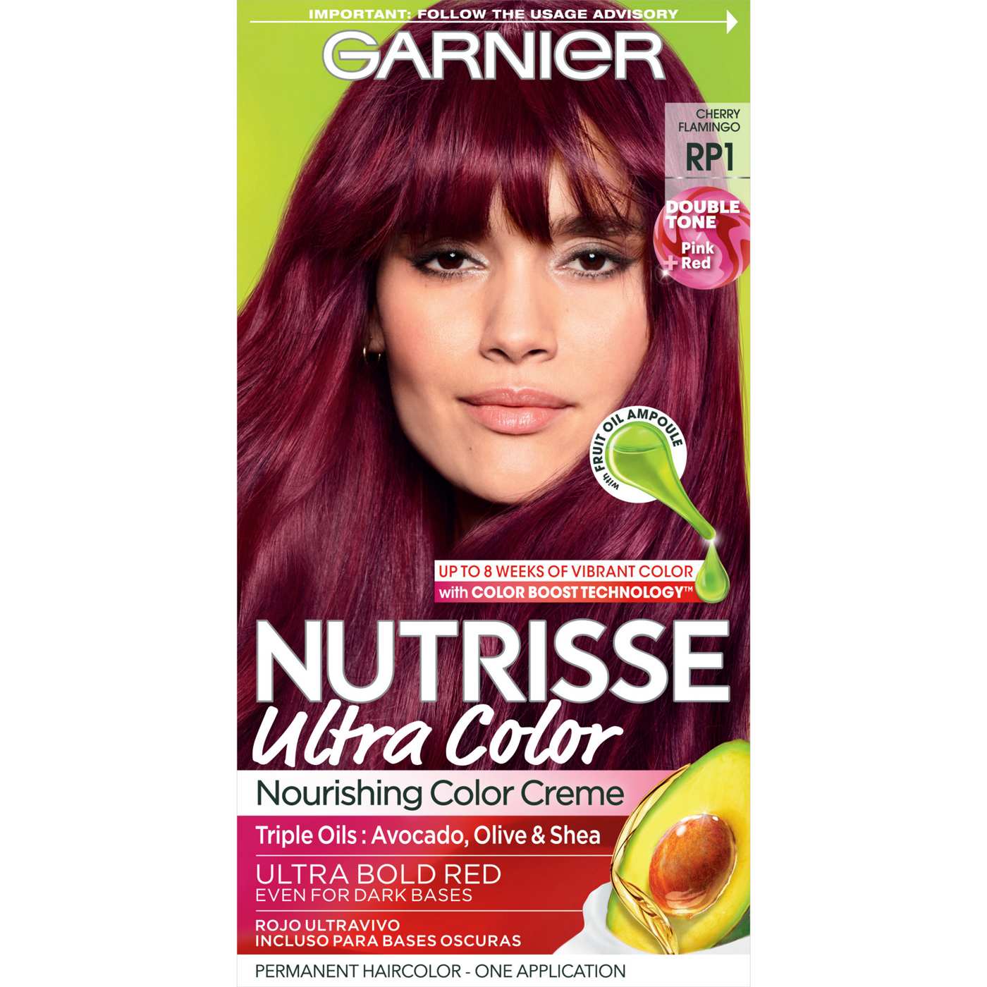 Garnier Nutrisse Ultra Color Permanent Hair Color Creme - RP1 Cherry Flamingo; image 1 of 10