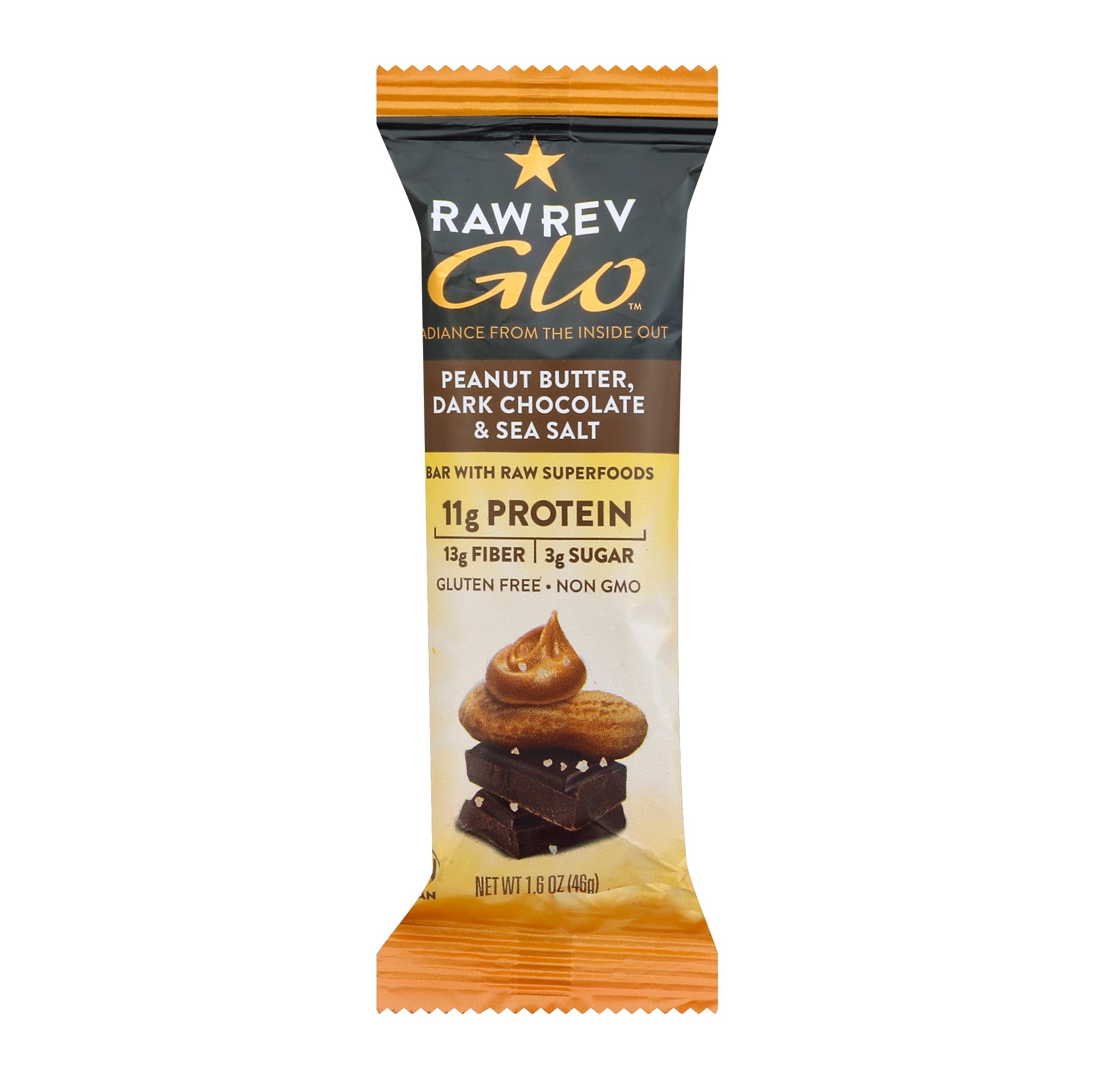 Raw Rev Glo 11g Protein Bar - Peanut Butter Dark Chocolate & Sea Salt ...