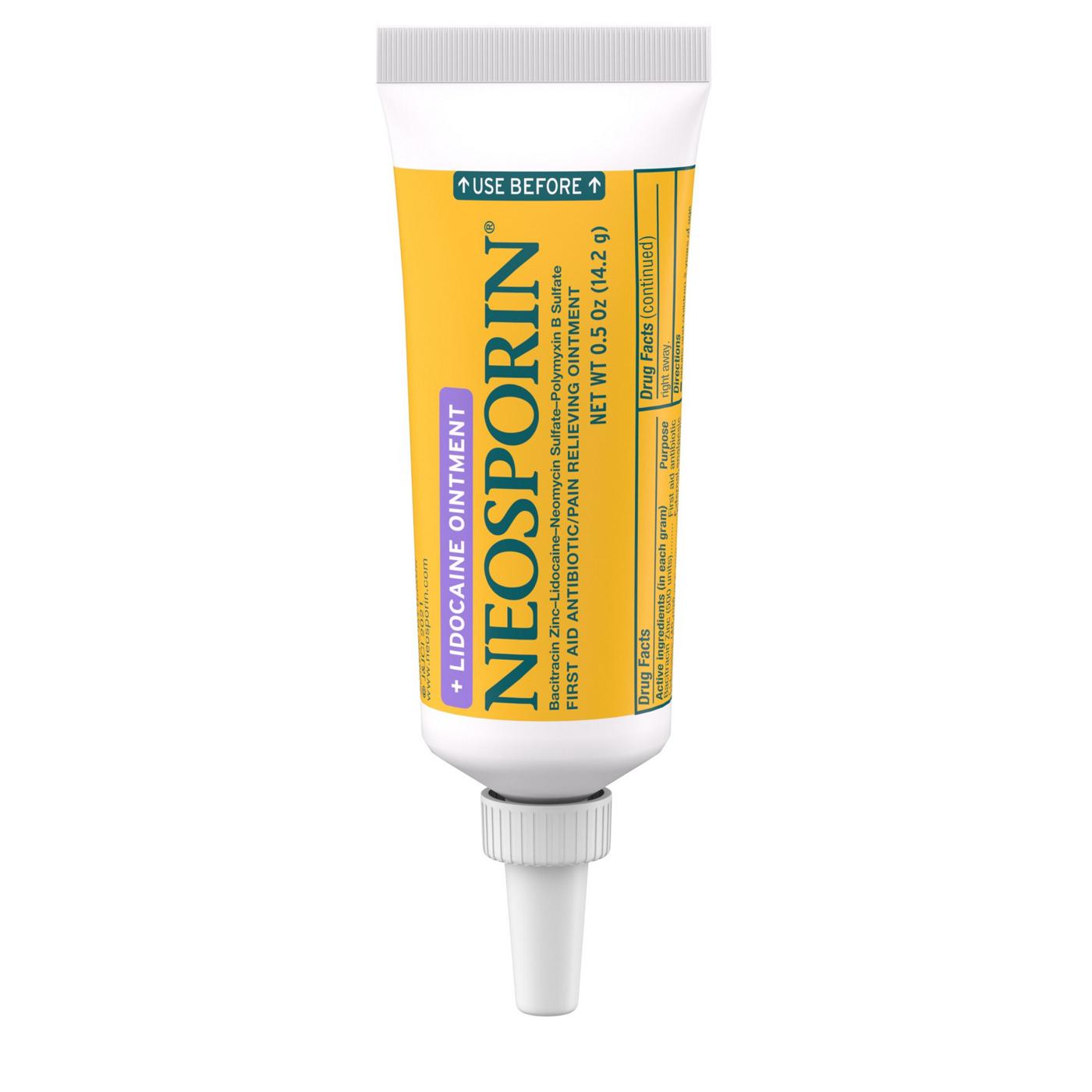 Neosporin + Lidocaine First Aid Antibiotic Ointment with Numbing Pain