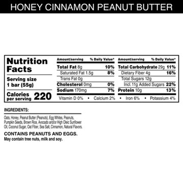 RXBAR 10g Protein Bars - Nut Butter and Oat Honey Cinnamon Peanut Butter