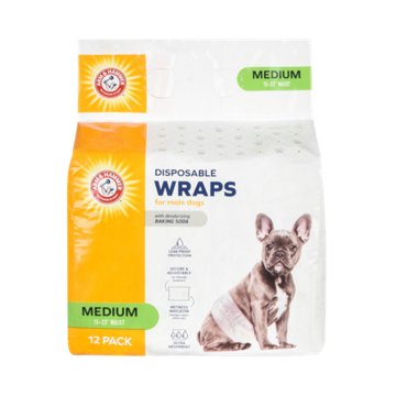 Arm & Hammer Disposable Wraps for Male Dogs - Medium, 12 ct