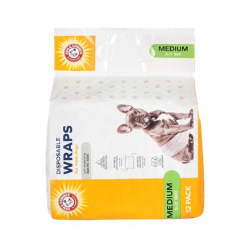 Arm & Hammer Disposable Wraps for Male Dogs - Medium, 12 ct