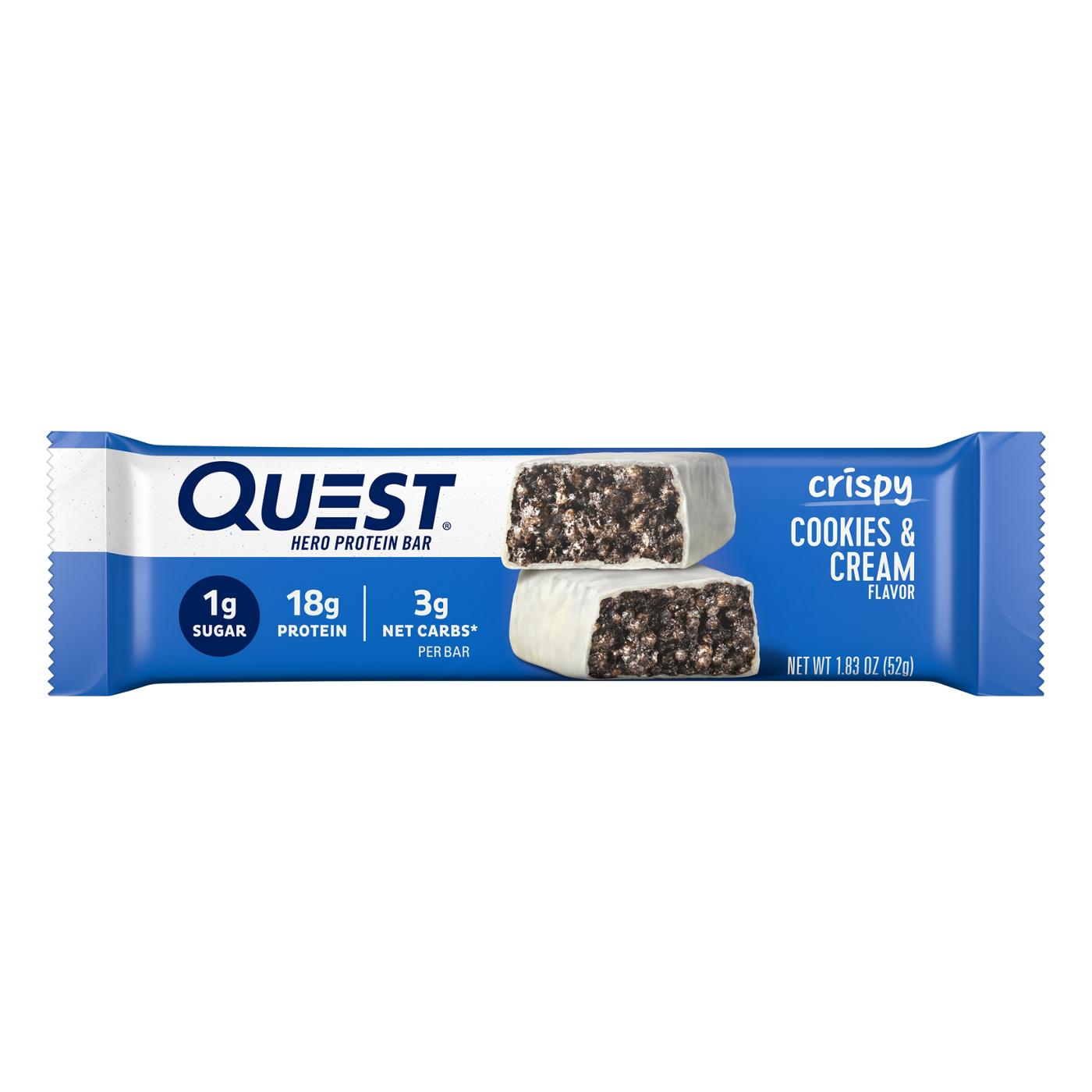 Quest Hero 18g Protein Bar - Crispy Cookies & Cream; image 1 of 2