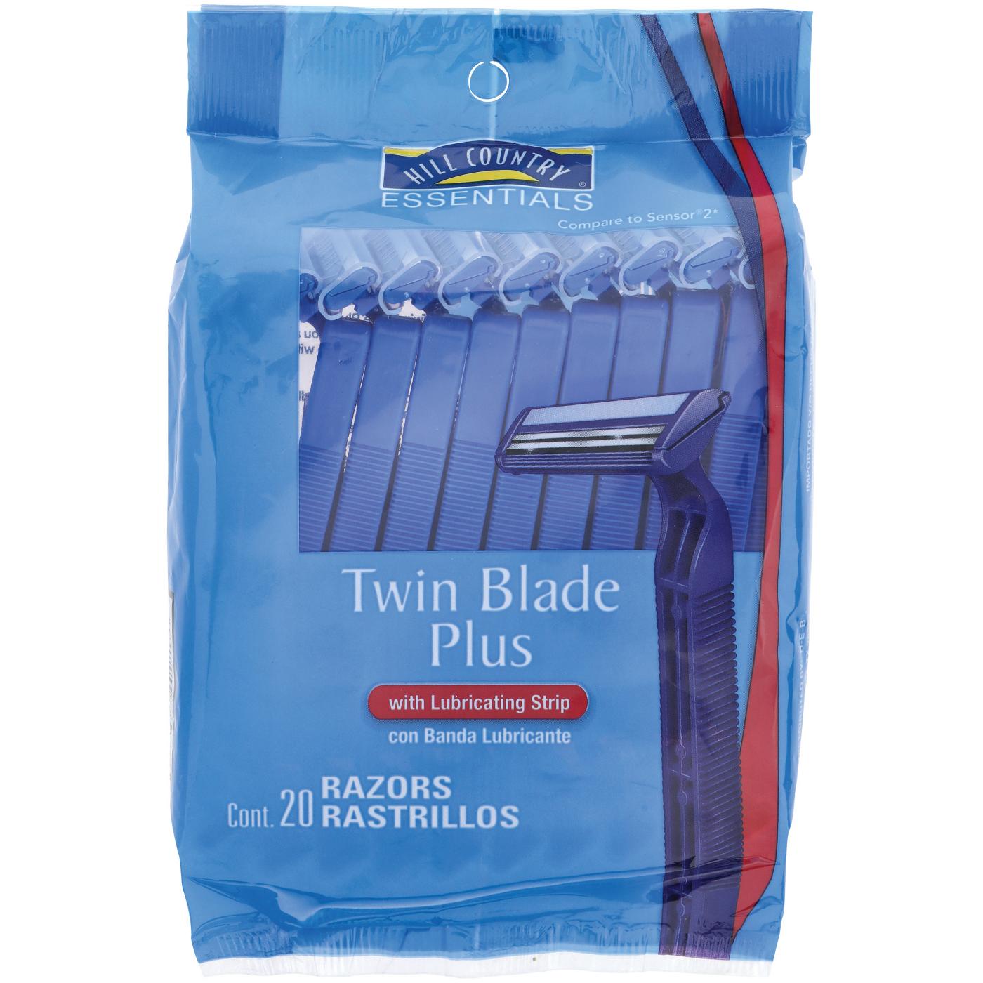 Hill Country Essentials Twin Blade Plus Disposable Razors - Blue; image 1 of 4