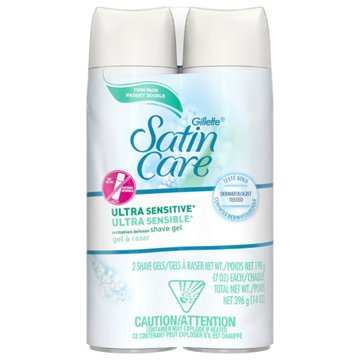 Gillette Satin Care Ultra Sensitive Shave Gel, 2 pk