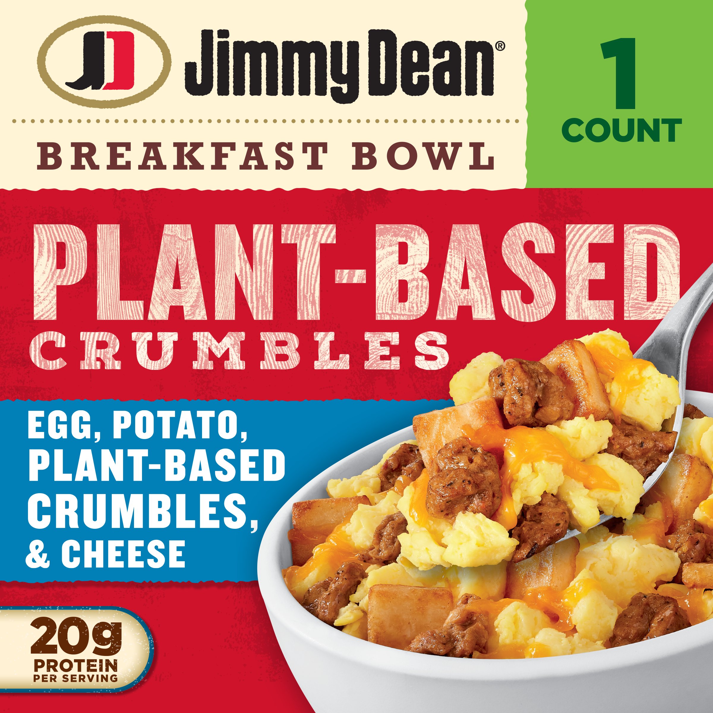 Jimmy Dean Frozen Breakfast Bowl - Plant-Based Crumbles, Egg, Potato ...