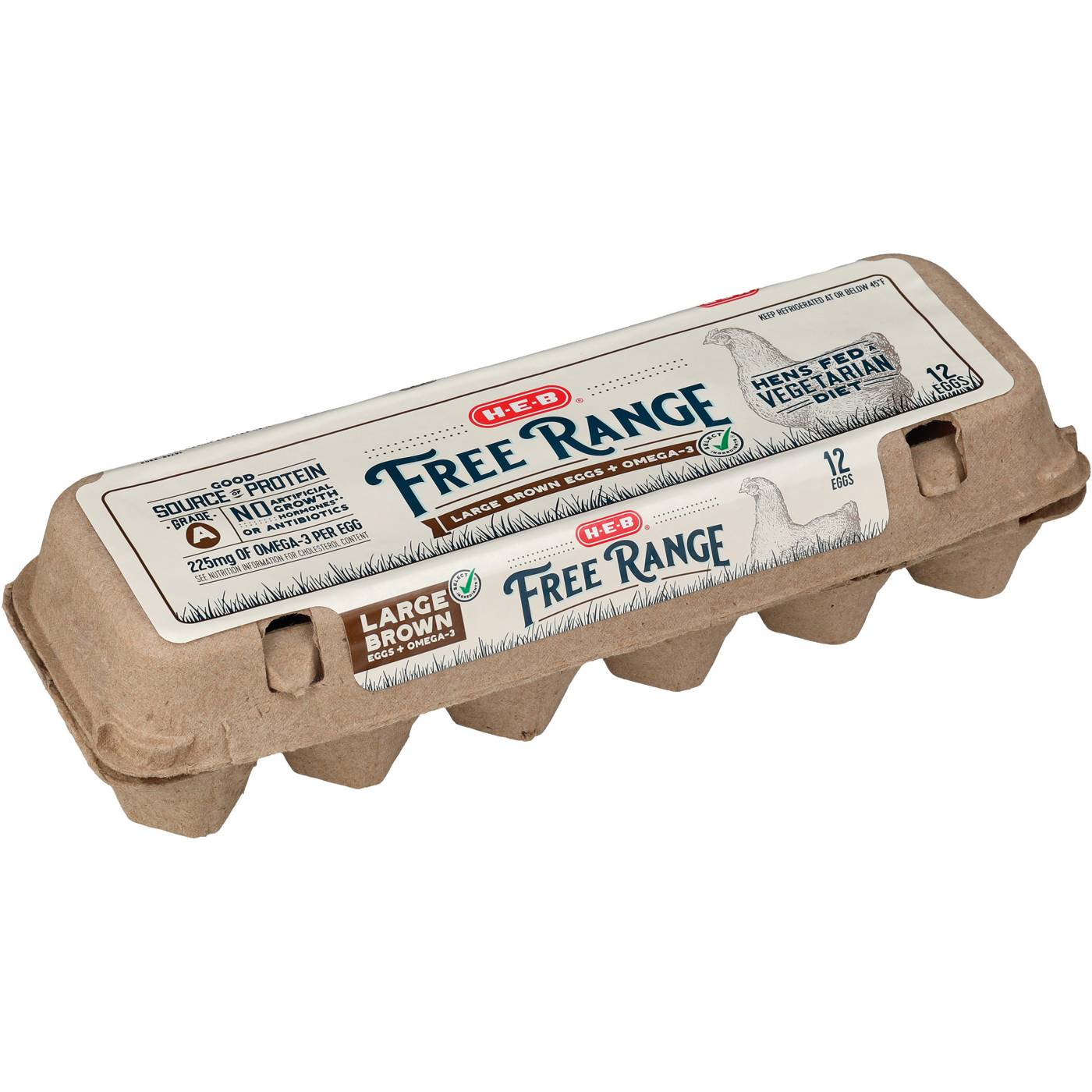 HEB Free Range Omega3 Grade A Large Brown Eggs Shop Eggs & egg