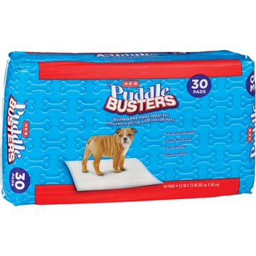 H-E-B Puddle Busters Quilted Pee Pads, 30 ct