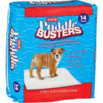 H-E-B Puddle Busters Quilted Pee Pads, 14 ct