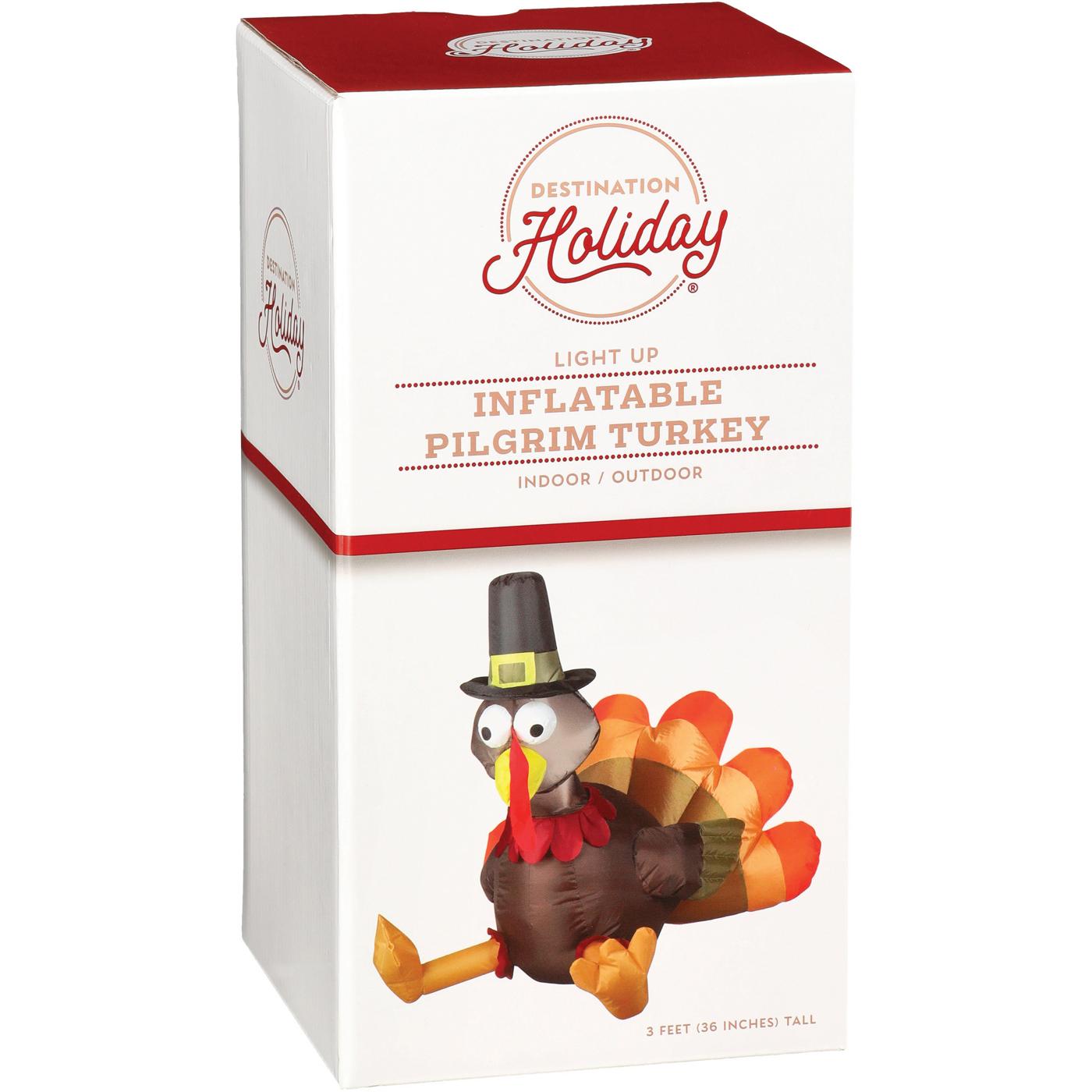 Destination Holiday Light Up Inflatable Pilgrim Turkey; image 1 of 2