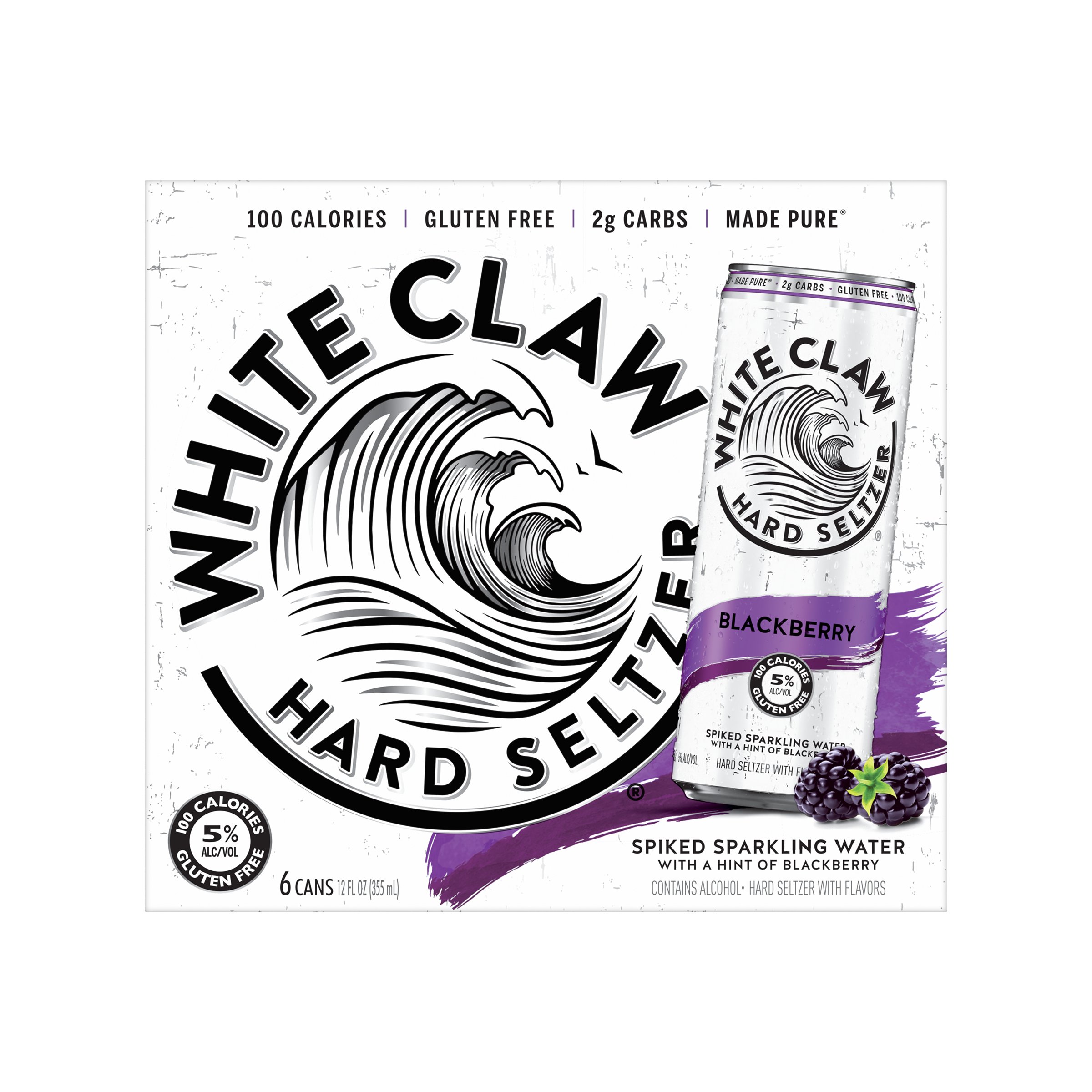 White Claw Blackberry Hard Seltzer 6 pk Cans, 12 oz