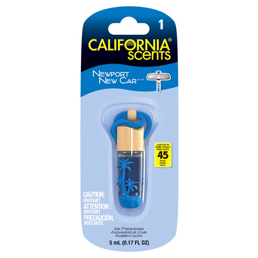 California Scents Hanging Vial Auto Air Freshener Newport New Car