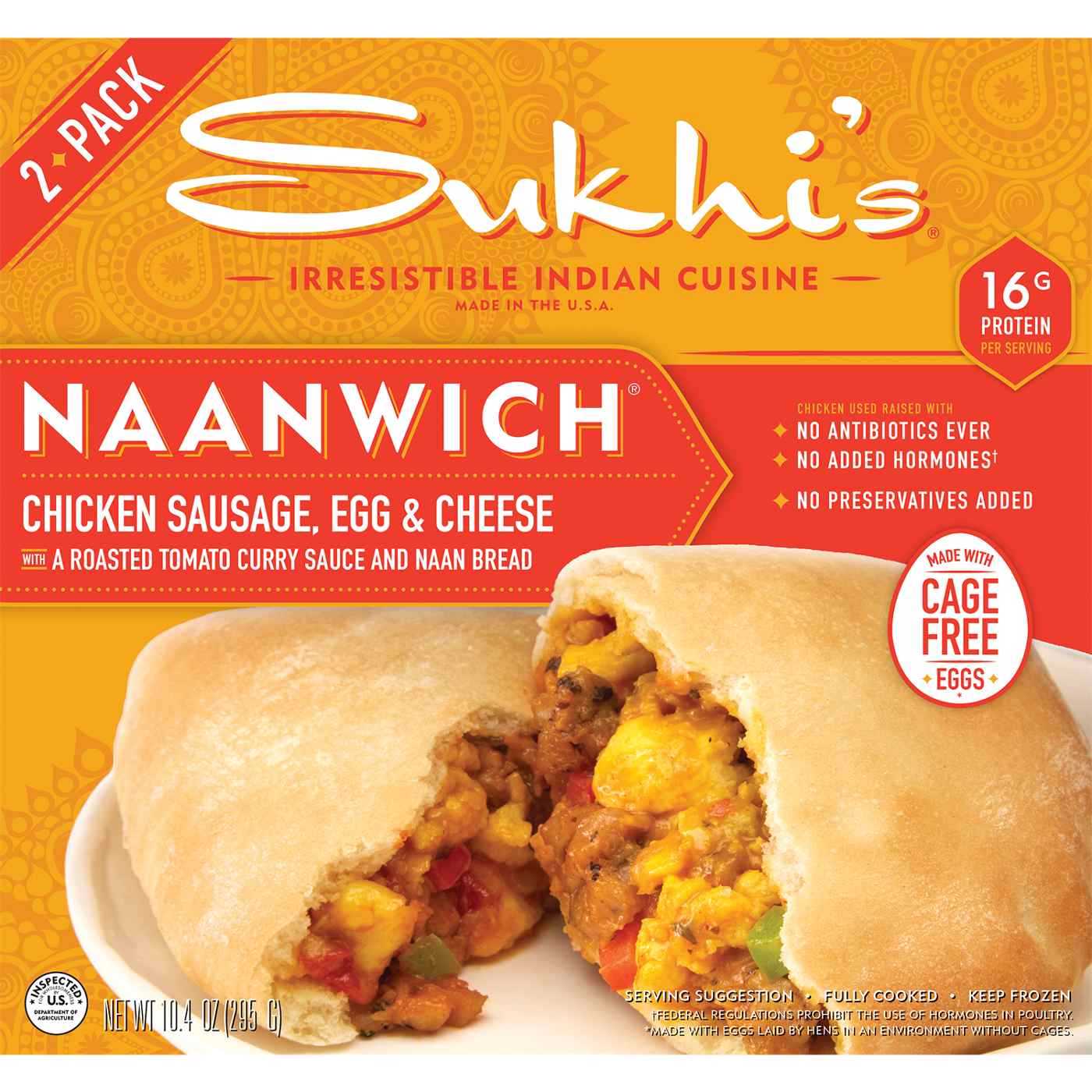 Sukhi's Chicken Sausage Egg & Cheese Naanwich; image 1 of 2