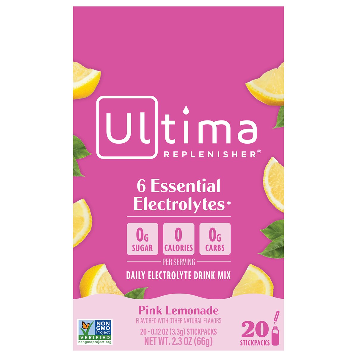 Ultima Replenisher Electrolyte Drink Mix Packs - Pink Lemonade, 20 ct