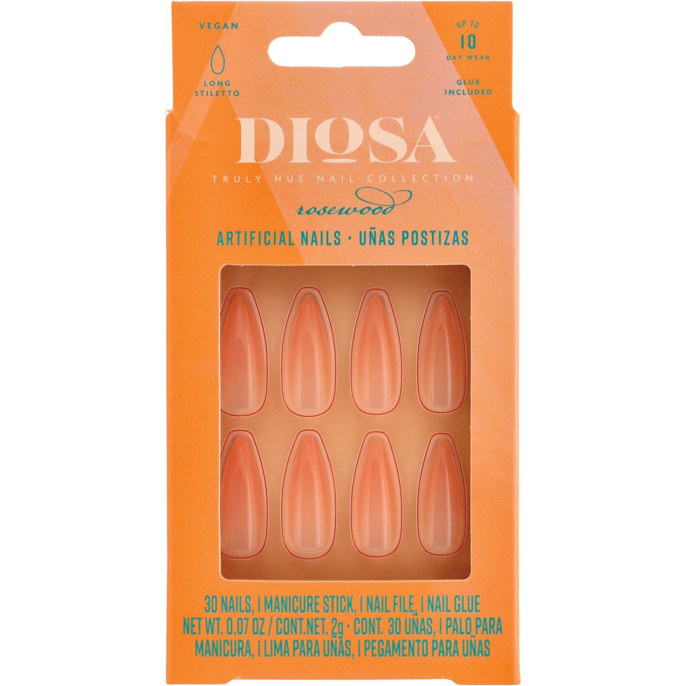 Diosa Long Stiletto Artificial Nails – Truly Hue Rosewood; image 1 of 6