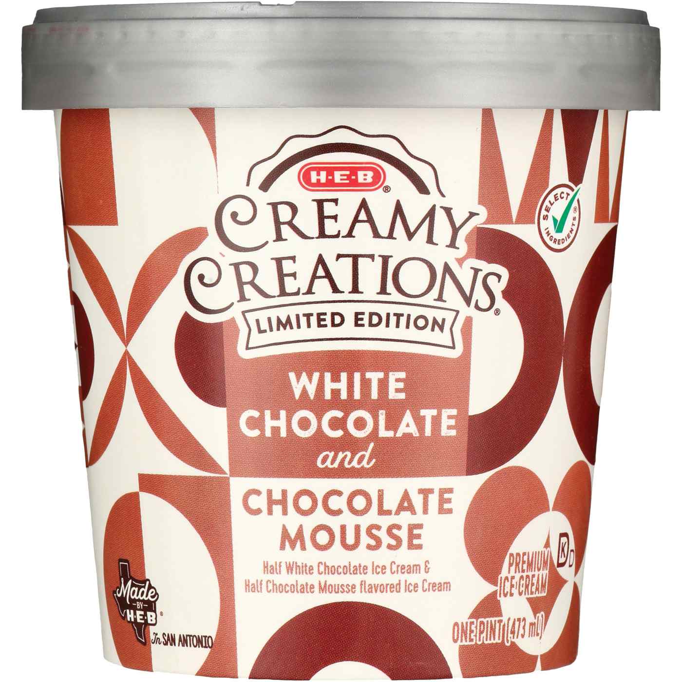 HEB Creamy Creations White Chocolate & Chocolate Mousse Ice Cream Shop Ice cream at HEB