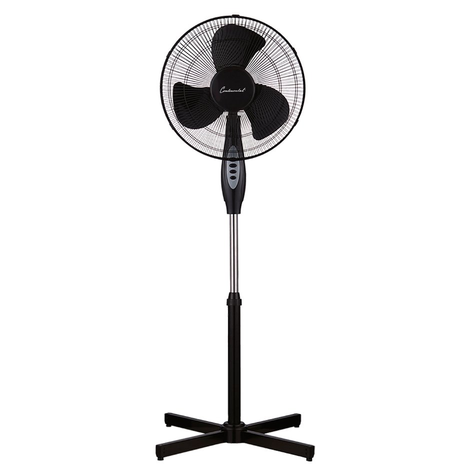 Continental 3Speed Adjustable Pedestal Fan Black Shop Fans & air