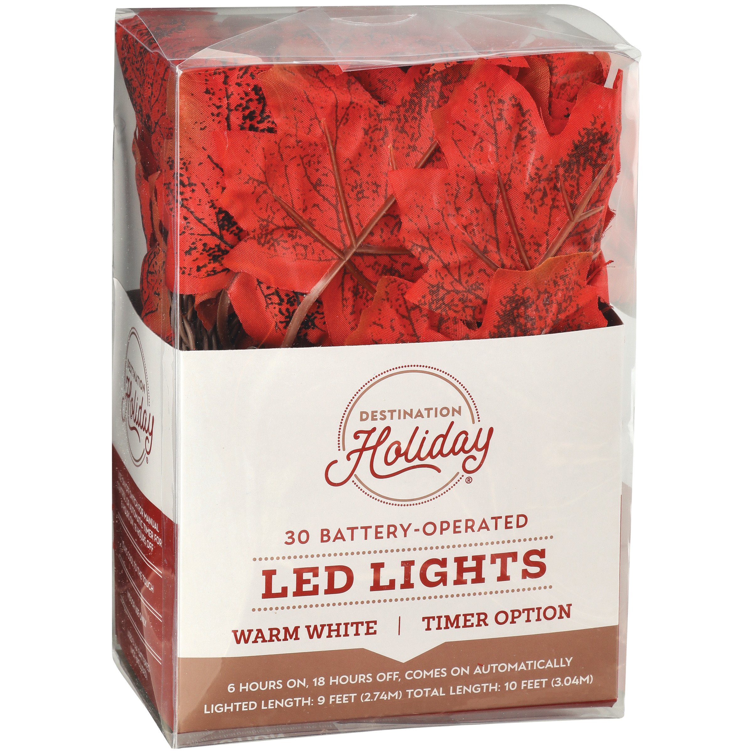 Destination Holiday Battery Operated Maple Leaf LED Lights Shop