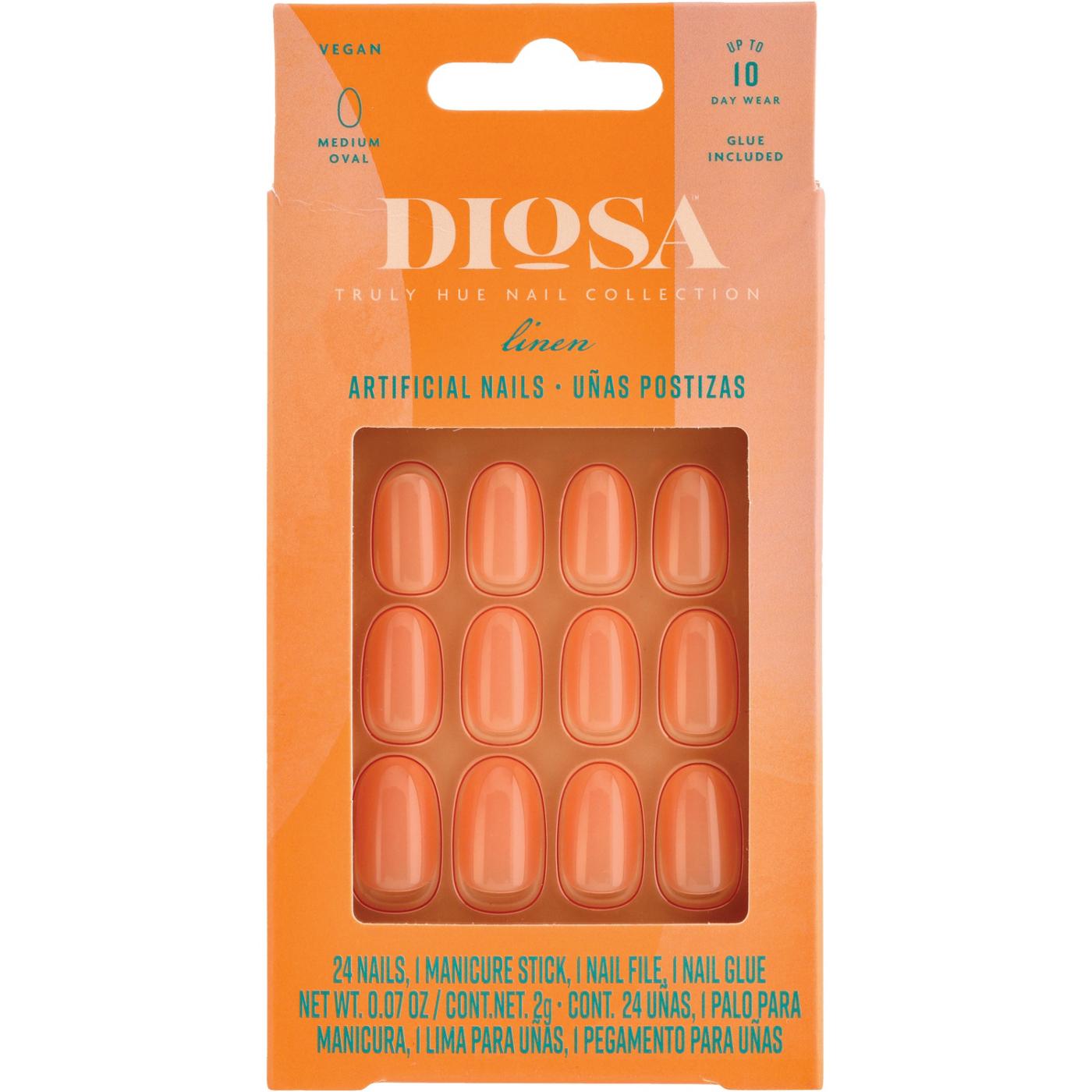 Diosa Medium Oval Artificial Nails – Truly Hue Linen; image 1 of 7