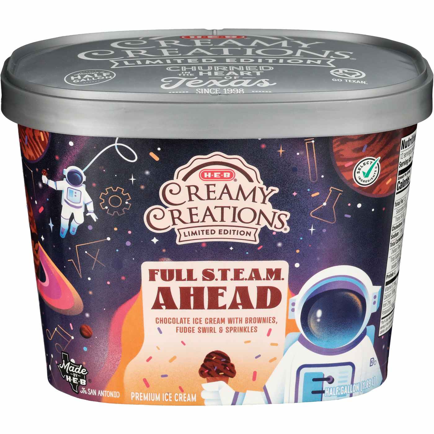 H-E-B Creamy Creations Full STEAM Ahead Ice Cream; image 1 of 2