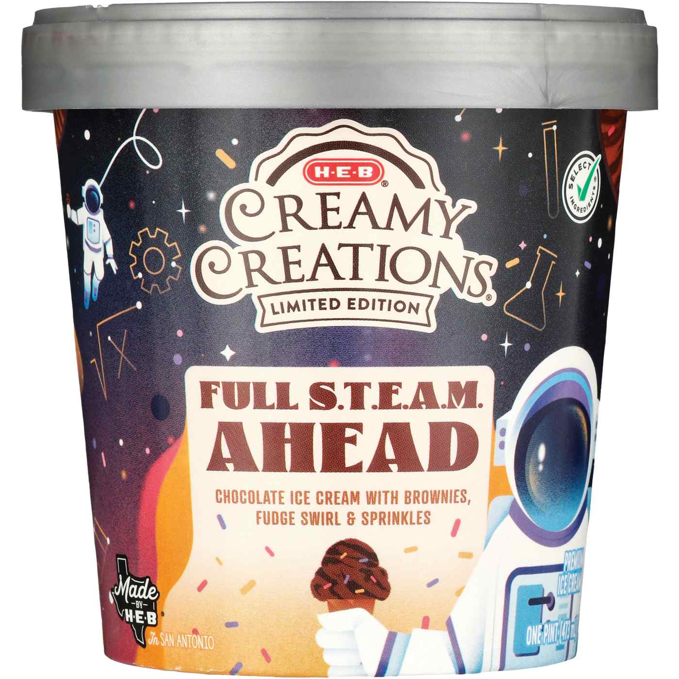 H-E-B Creamy Creations Full STEAM Ahead Ice Cream; image 2 of 2