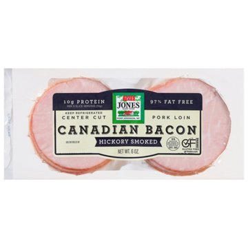 Jones Dairy Farm Hickory Smoked Sliced Canadian Bacon, 6 oz