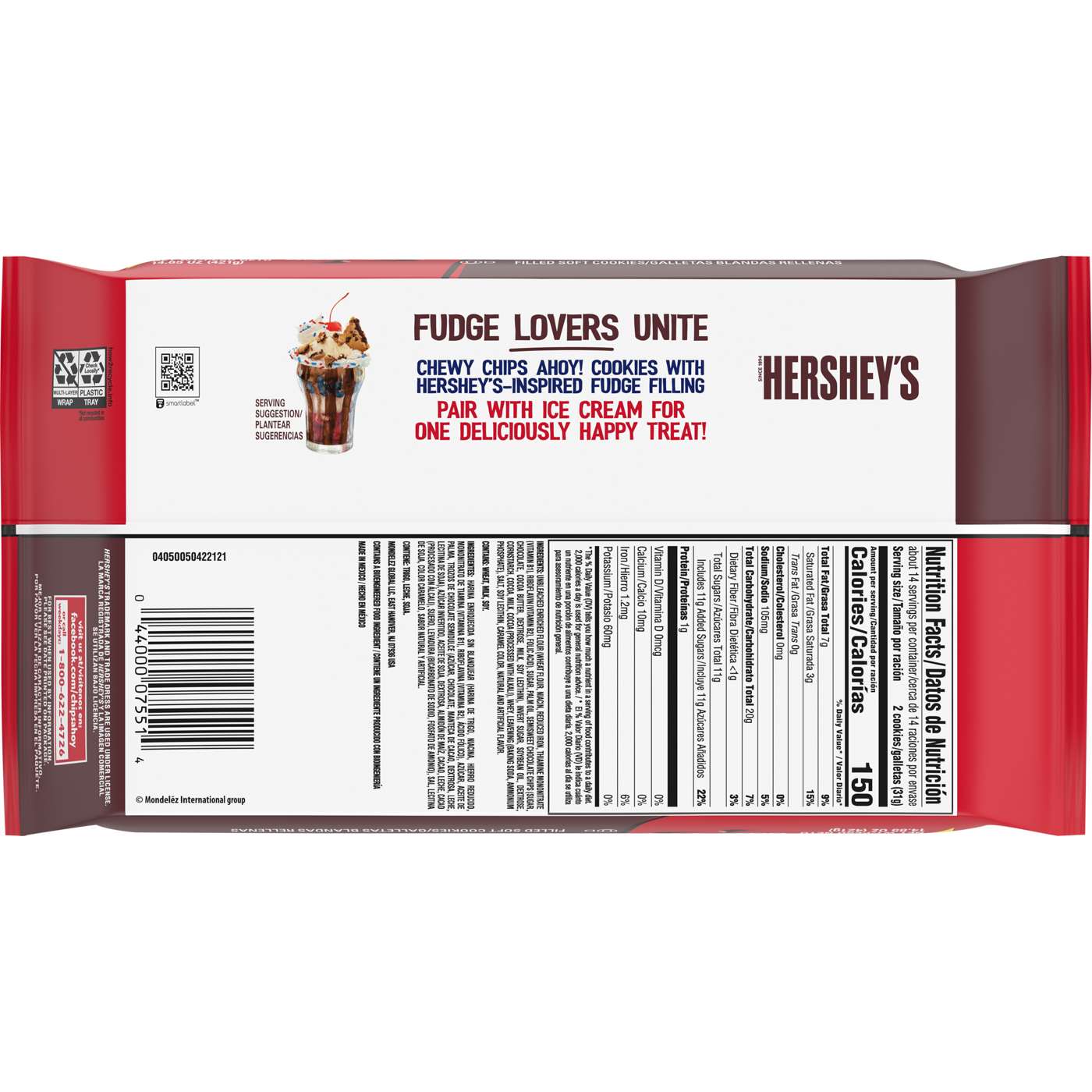 Chips Ahoy! Chewy Hershey's Fudge Filled Soft Cookies Family Size; image 6 of 10