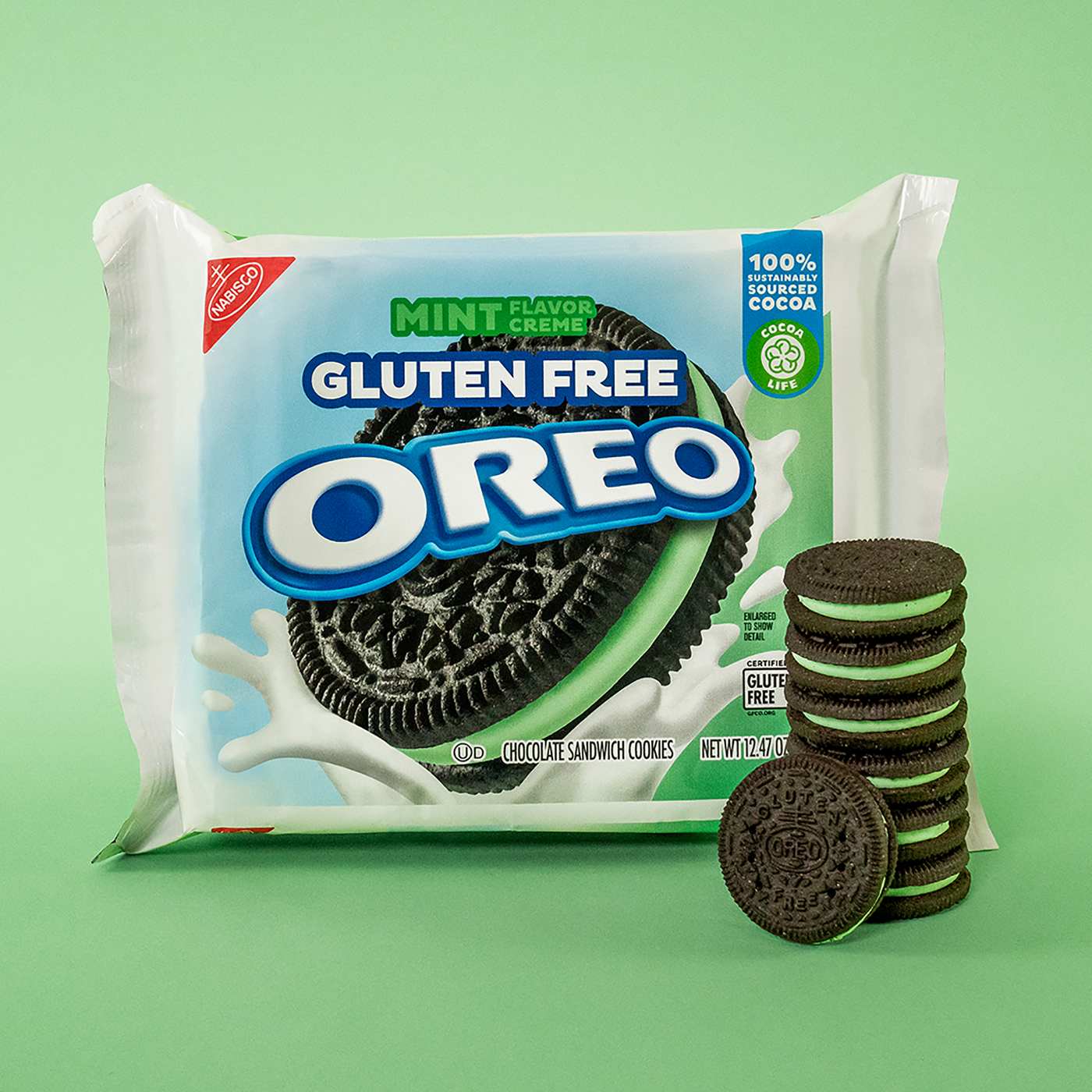 OREO Gluten Free Mint Flavor Creme Chocolate Sandwich Cookies; image 4 of 9